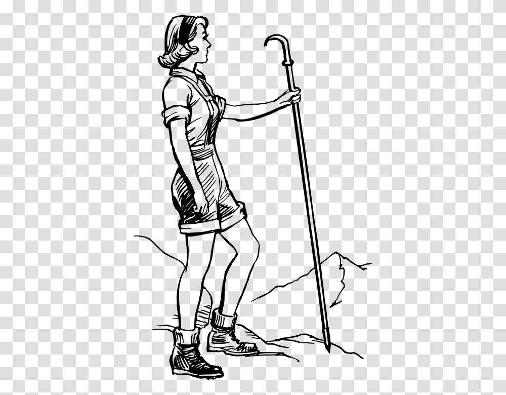 Excursionista Senderismo Escultismo Cosas Woman Hiker Clip Art, Gray, World Of Warcraft Transparent Png