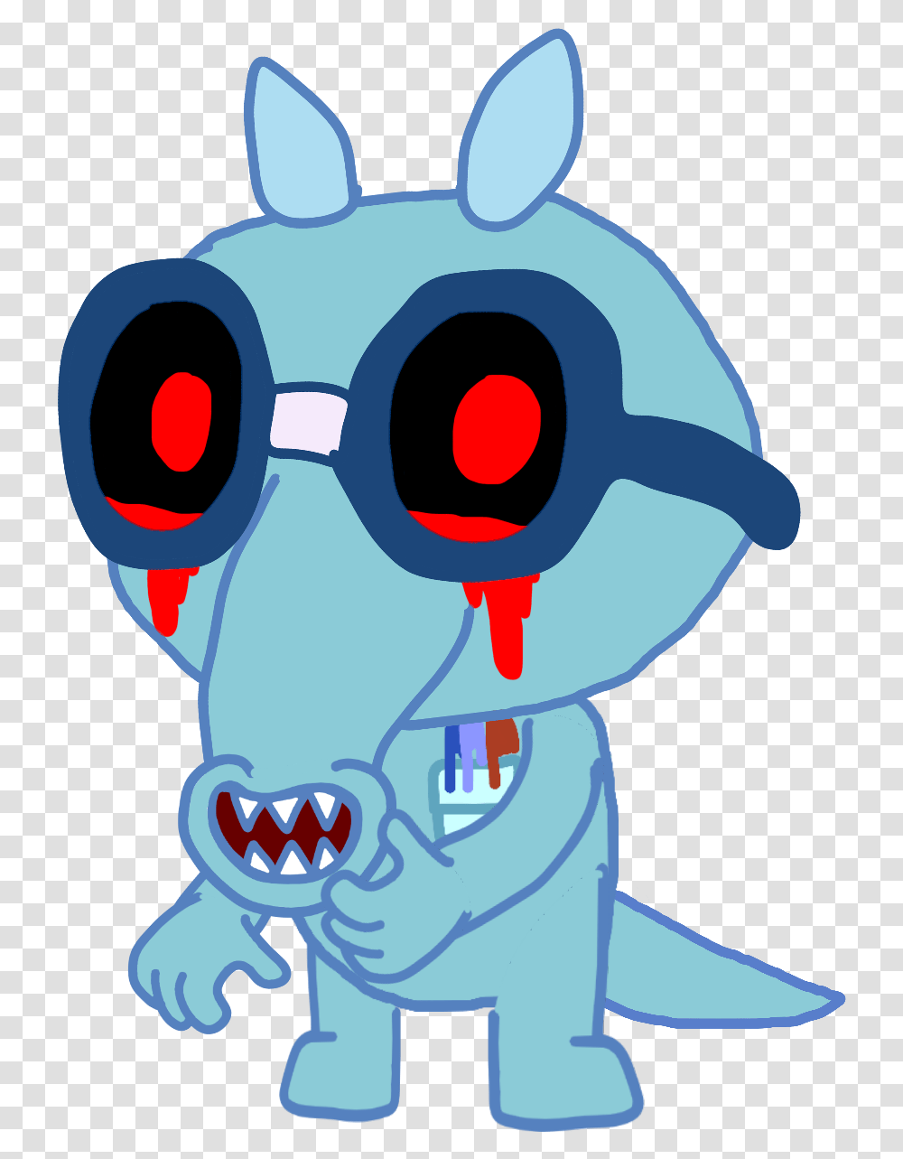 Exe With Blood Tears Cartoon, Head, Alien, Hand Transparent Png