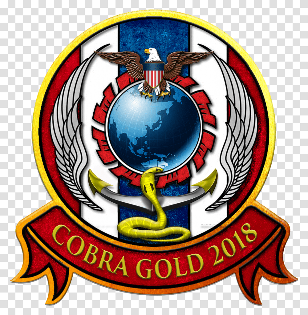 Exercise Cobra Gold 2018 Insignia Cobra Gold Logo, Symbol, Trademark, Helmet, Clothing Transparent Png