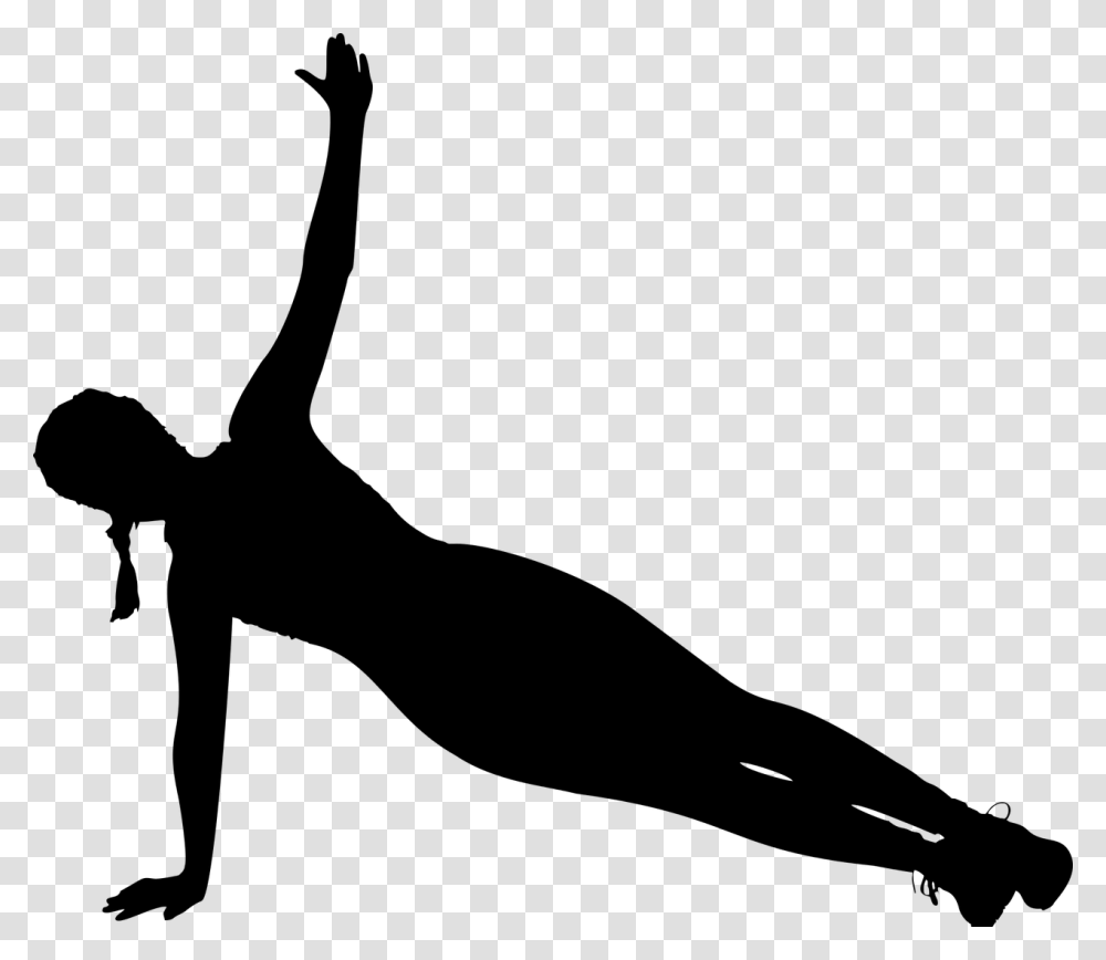 Exercise Female Fitness Girl Fitness Silhouette, Gray, World Of Warcraft Transparent Png