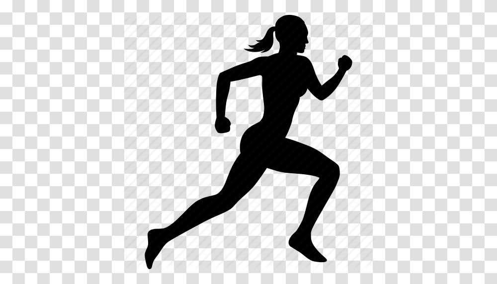 Exercise Female Fitness Run Runner Running Woman Icon, Piano, Sport, Silhouette, Working Out Transparent Png