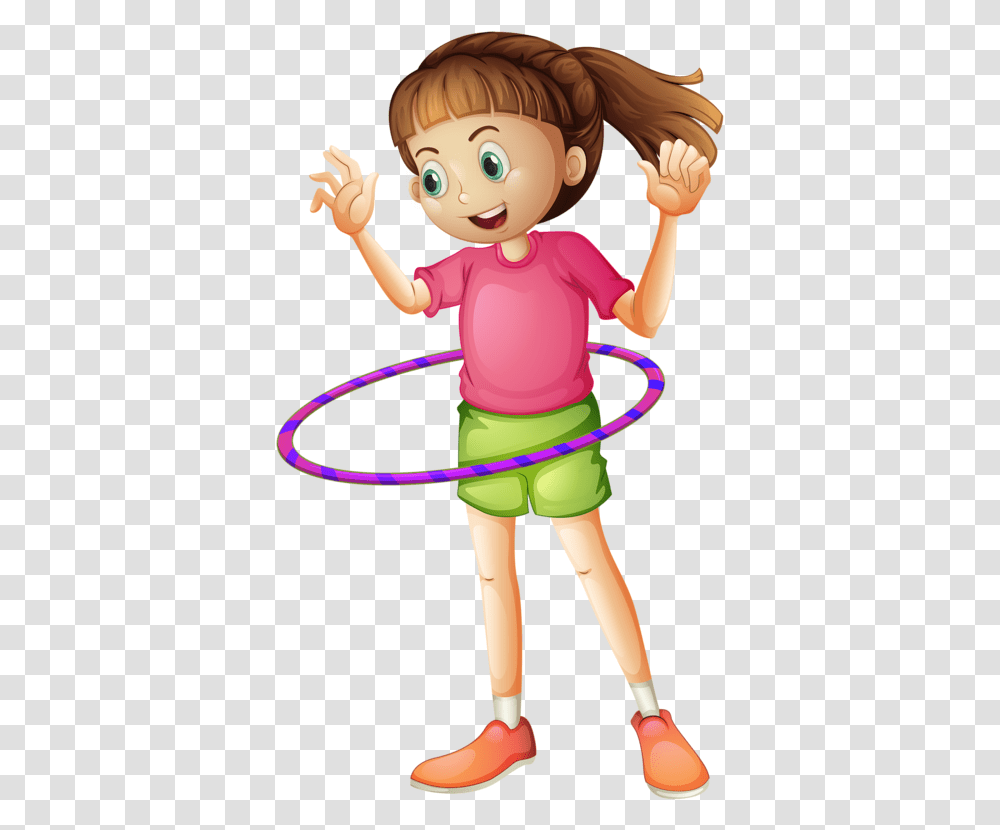 Exercising Clipart Hula Hoop Girl Playing Baseball Clipart, Toy, Doll Transparent Png