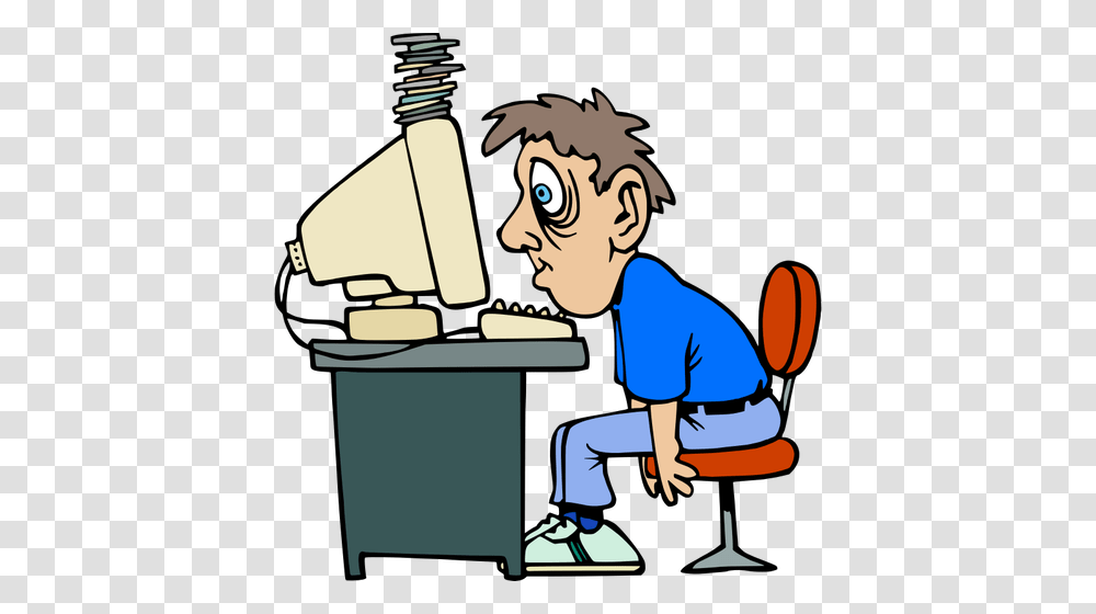 Exhausted Computer User, Person, Human, Sitting, Microscope Transparent Png