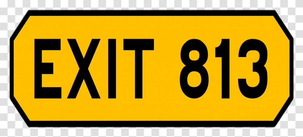Exit 813 Karak Sign, Number, Vehicle Transparent Png