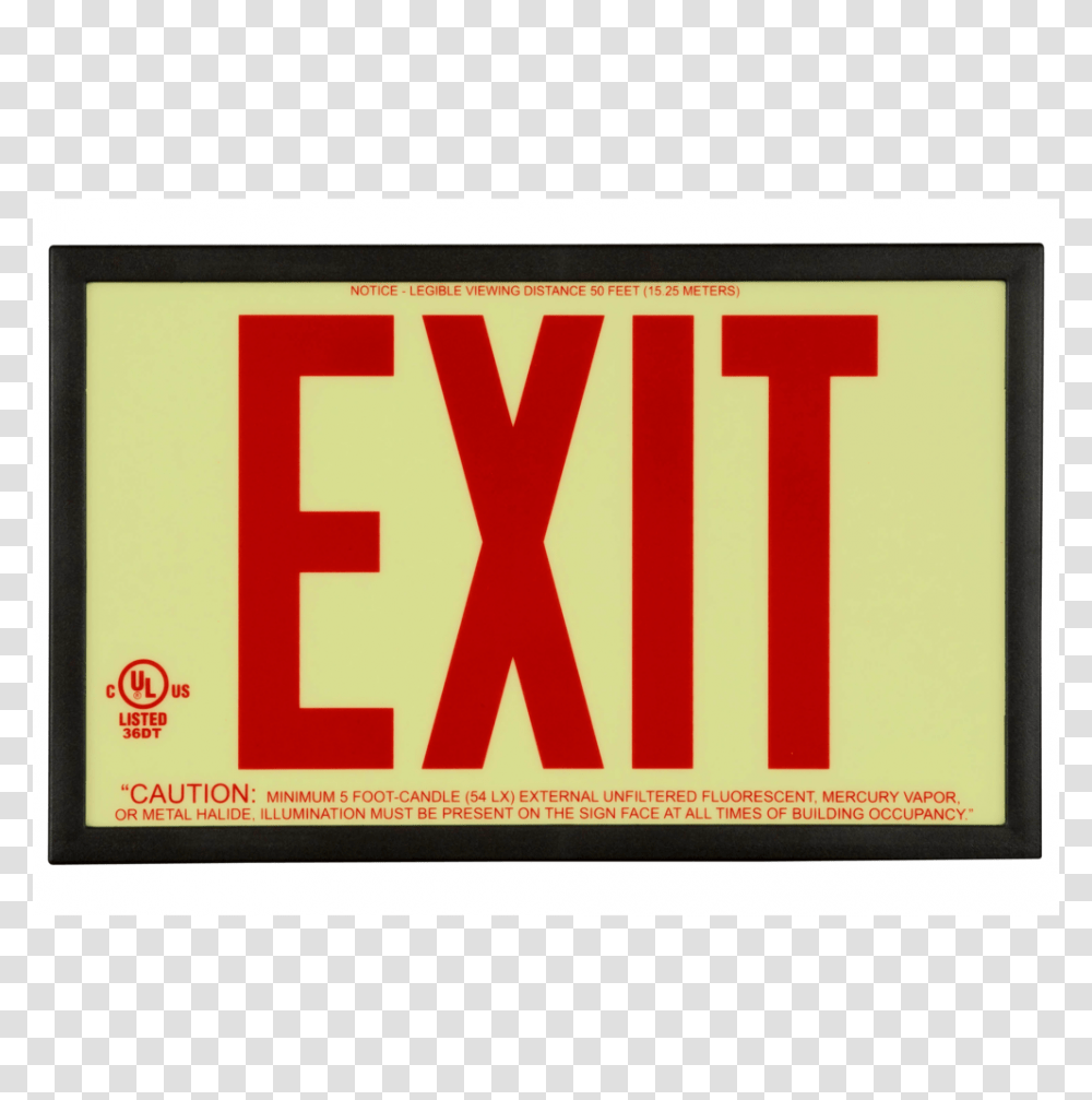 Exit Signs Glowscape Gvc, Label, Advertisement, Poster Transparent Png