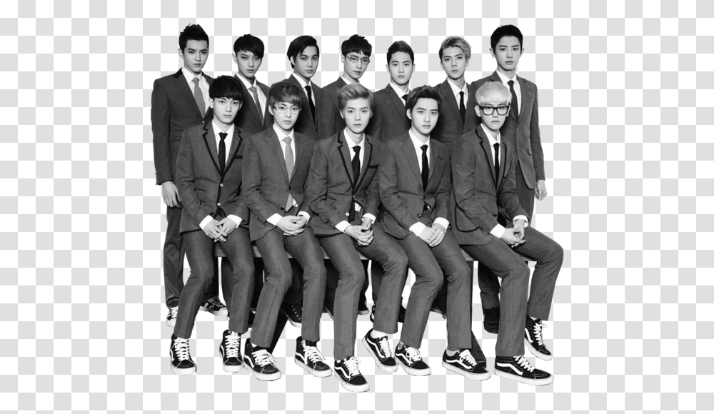 Exo All 12 Member, Shoe, Footwear, Suit Transparent Png