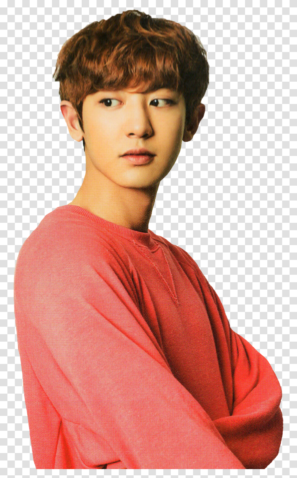 Exo Chanyeol Kpop Orange Red Salmon Cute Handsome Chanyeol Exo In Orange, Person, Face, Man Transparent Png