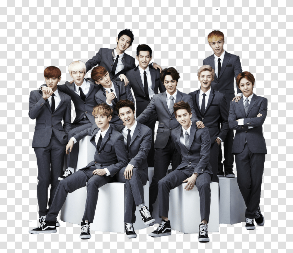 Exo Growl Exo 12 Members, Shoe, Suit, Overcoat Transparent Png