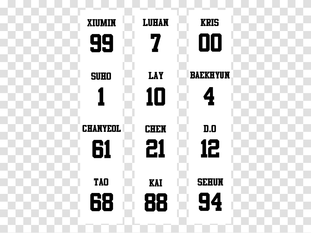 Exo Number, Alphabet, Word Transparent Png