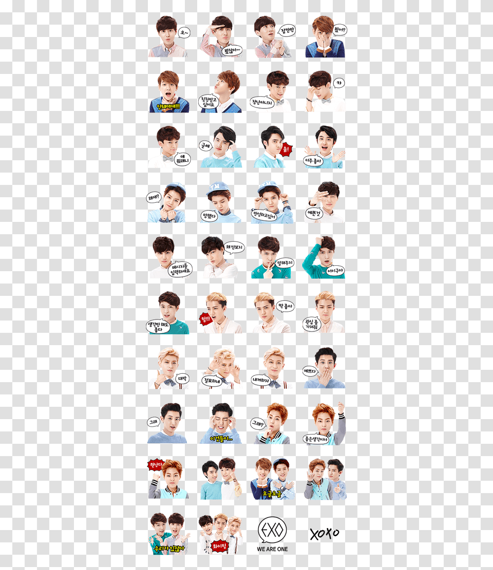Exo Special Line Sticker Gif Amp Pack Osomatsu San Stickers Whatsapp, Person, Face, Crowd, Audience Transparent Png