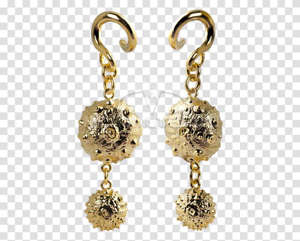 Exoskeleton Sea Urchin Brass Pendant Ear Earrings, Jewelry, Accessories, Accessory Transparent Png