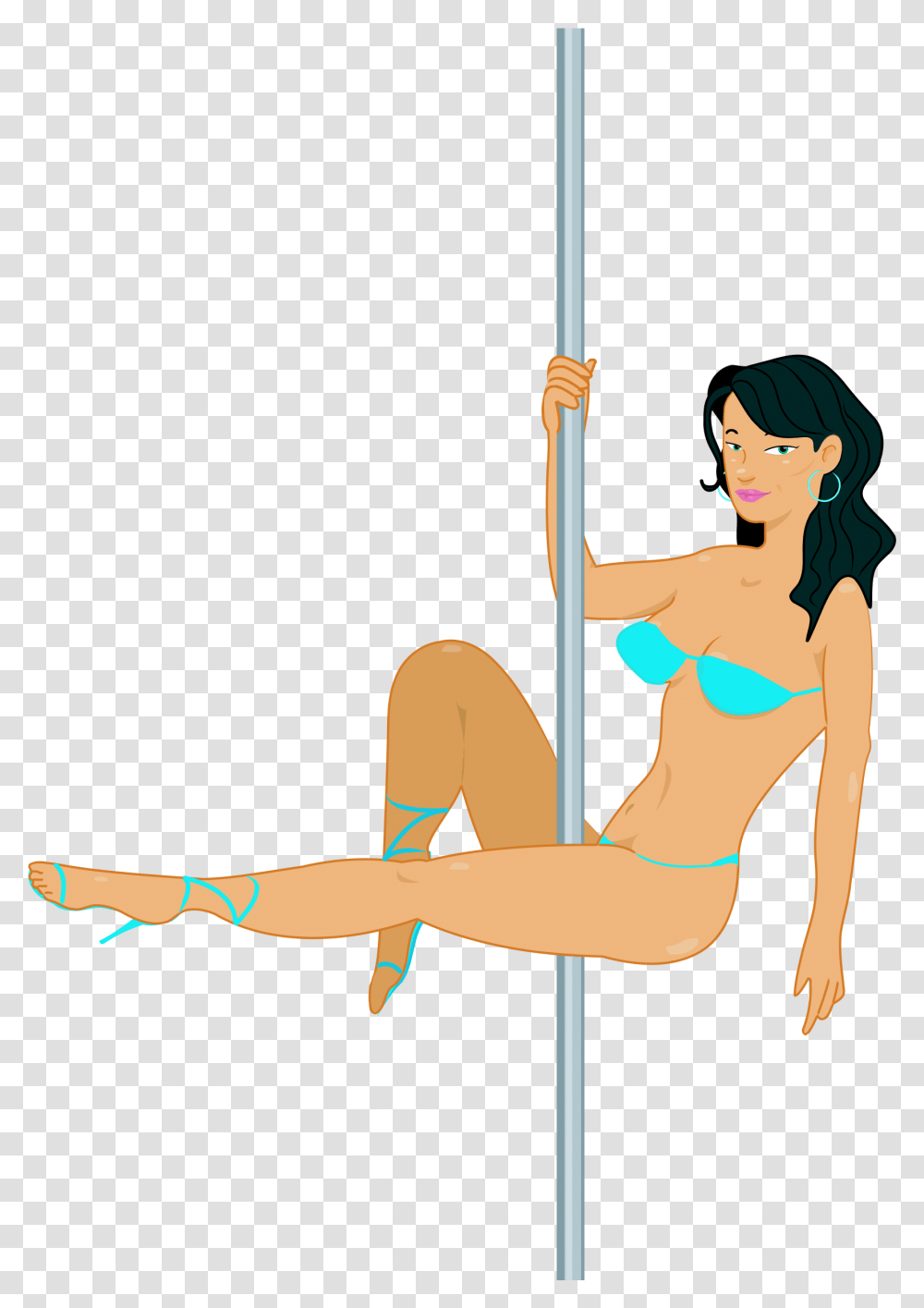 Exotic Dancer Cartoon Striptease Pole Dance Stripper Pole Clipart, Person, Acrobatic, Swimwear Transparent Png