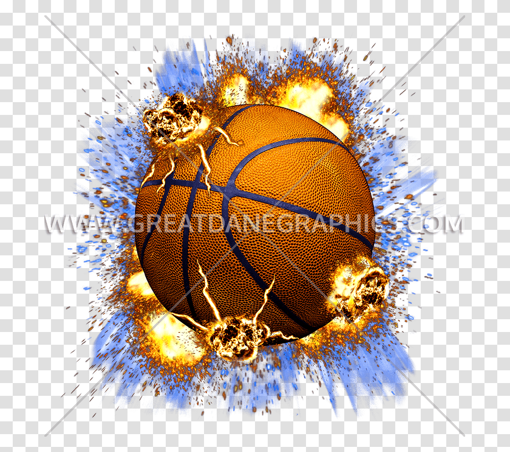 Exploding Basketball Clipart Graphic Explosive Basketball T Shirt Designs, Sphere, Advertisement, Light Transparent Png