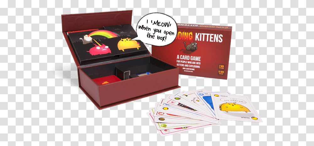 Exploding Kittens First EditionDraggable False Exploding Kittens First Edition, Box, Furniture, Coffee Table Transparent Png