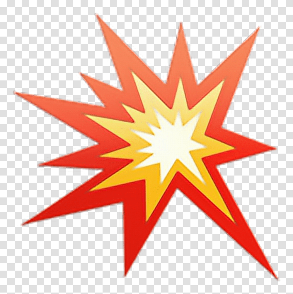 Explosion Emoji Hd Download Download Iphone Explosion Emoji, Star Symbol, Cross, Leaf Transparent Png