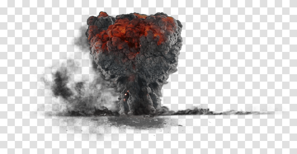 Explosion With Dark Smoke Image Smoke Explosion Background, Nature, Mountain, Outdoors, Volcano Transparent Png