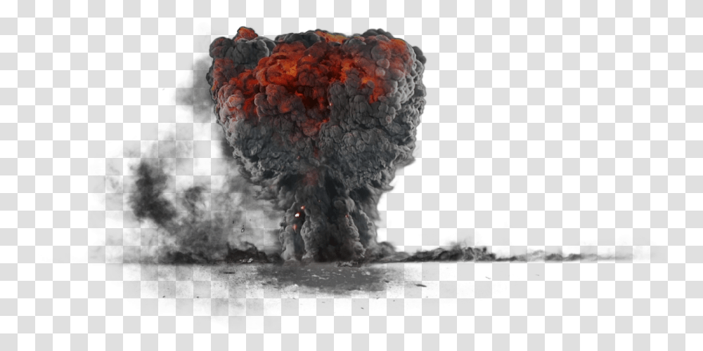 Explosion With Dark Smoke Image Smoke Explosion, Nature, Mountain, Outdoors, Eruption Transparent Png