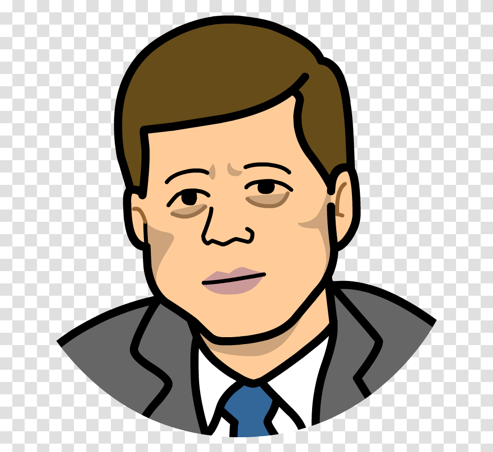 Expressiongraphicsart Cartoon Of John F Kennedy, Face, Head, Tie Transparent Png