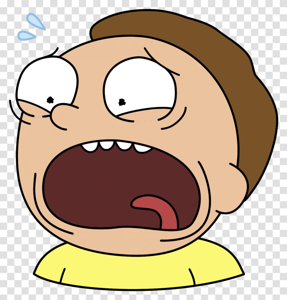 Expressionheadclip Characterart Scared Morty, Mouth, Tongue Transparent Png