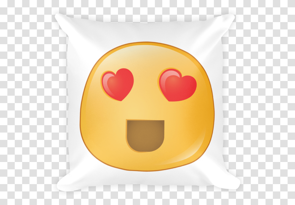 Expressive Heart Eyes Emoji Square Stuffed Pillow Cushion, Diaper, Egg, Food Transparent Png