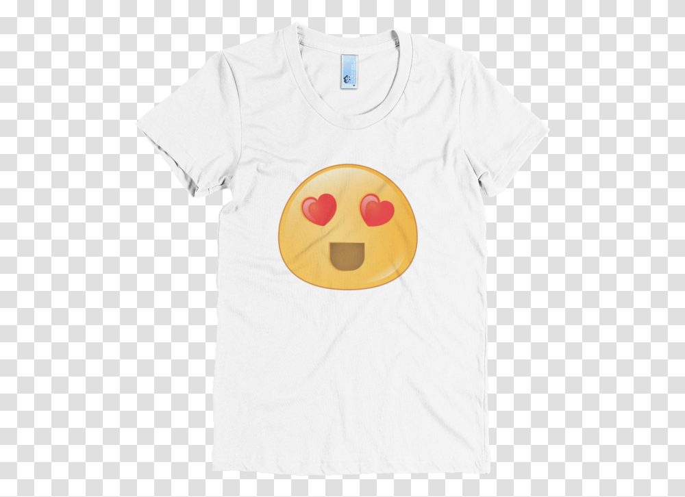 Expressive Heart Eyes Emoji Women's Short Sleeve Poly Smiley, Apparel, T-Shirt, Food Transparent Png