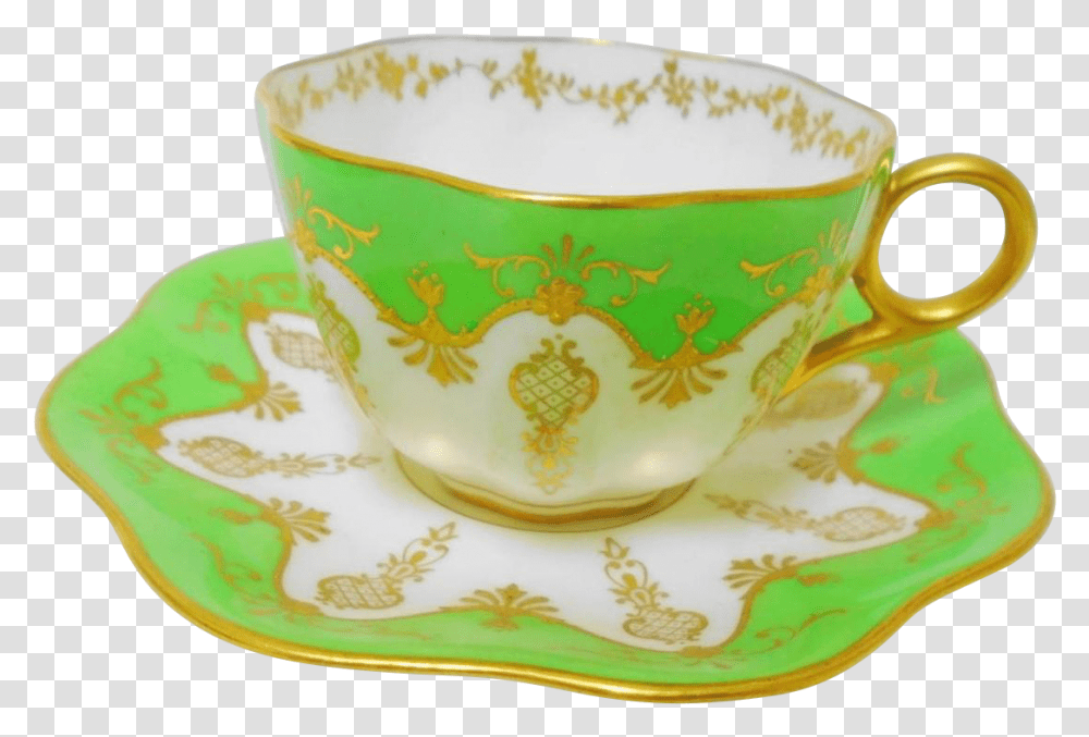 Exquisite Vintage Tea Cup And Saucer Saucer, Pottery, Birthday Cake, Dessert, Food Transparent Png