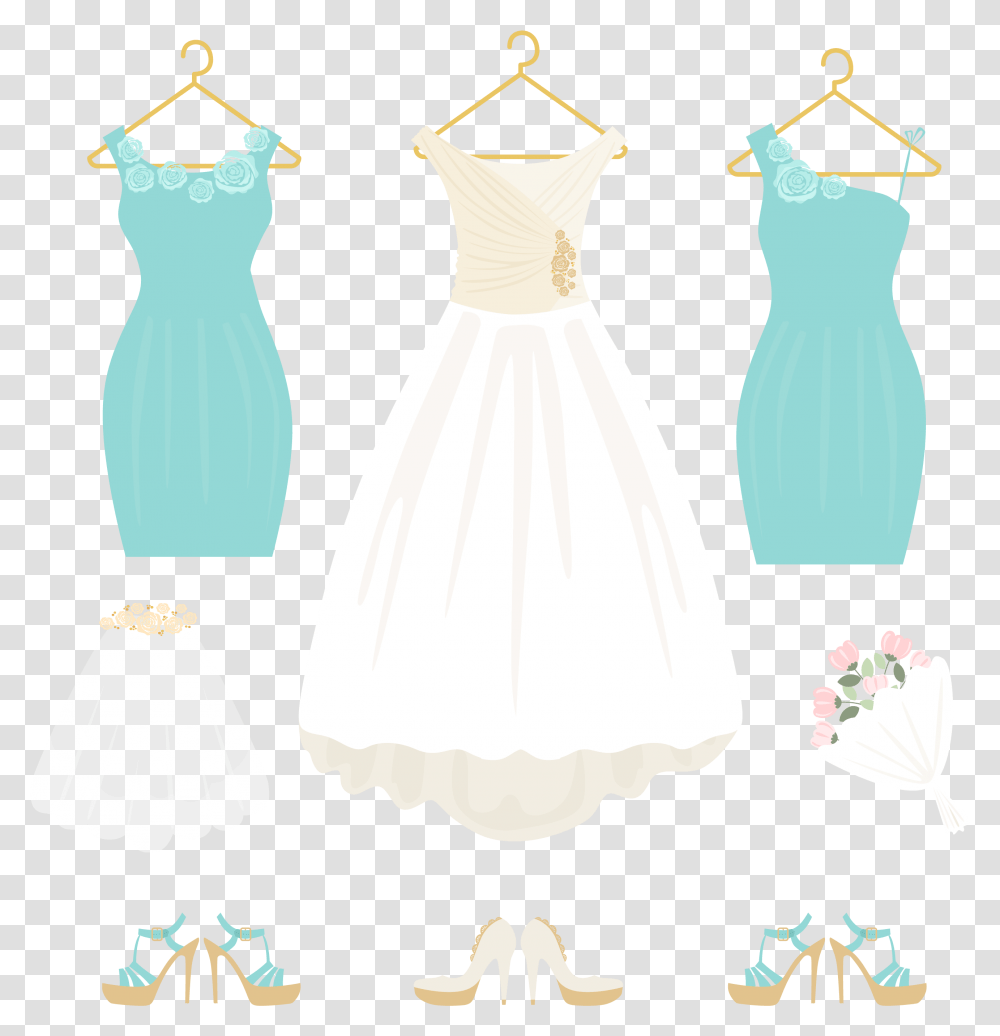 Exquisite Wedding Dress Clipart, Apparel, Evening Dress, Robe Transparent Png