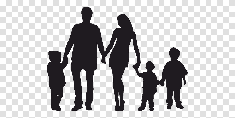 Extended Family Child Marriage Divorce Family Of 5 Silhouette, Hand, Holding Hands, Person, Human Transparent Png