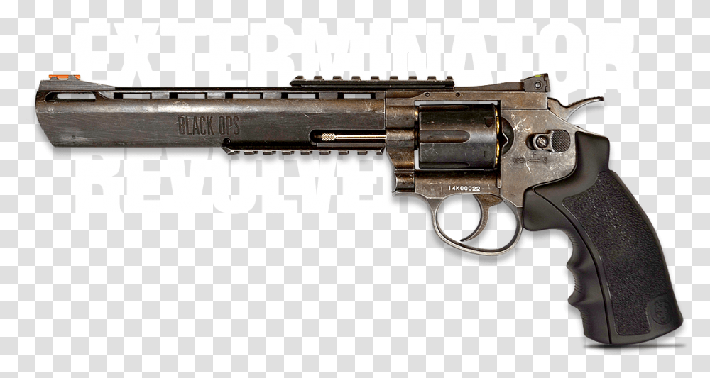 Exterminator Full Metal Revolver 8 Bb Aged Dan Wesson Airsoft, Gun, Weapon, Weaponry, Handgun Transparent Png
