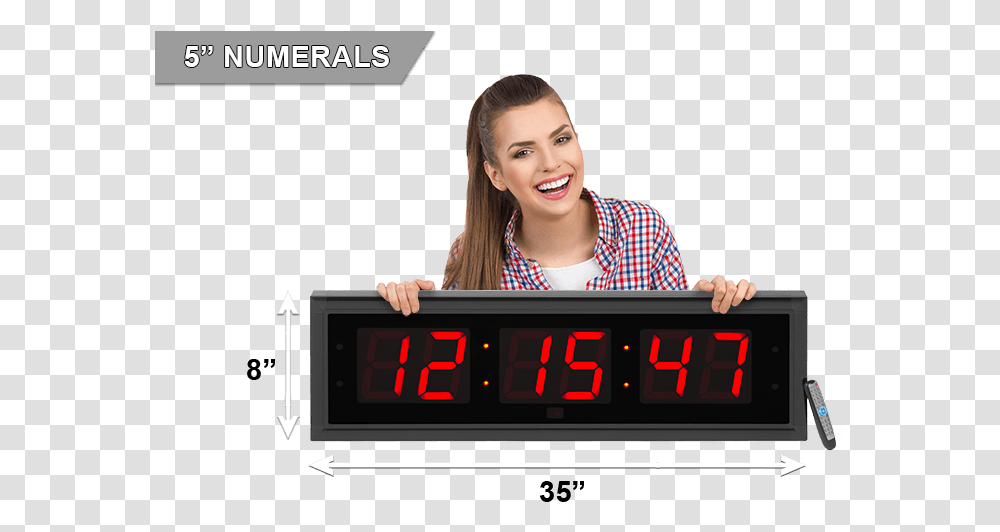 Extra Large Digital Clock, Person, Human, Alarm Clock Transparent Png