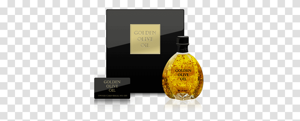Extra Virgin Olive Oil With Golden Flakes 24 Carat Gold Olive Oil, Bottle, Cosmetics, Perfume, Lamp Transparent Png