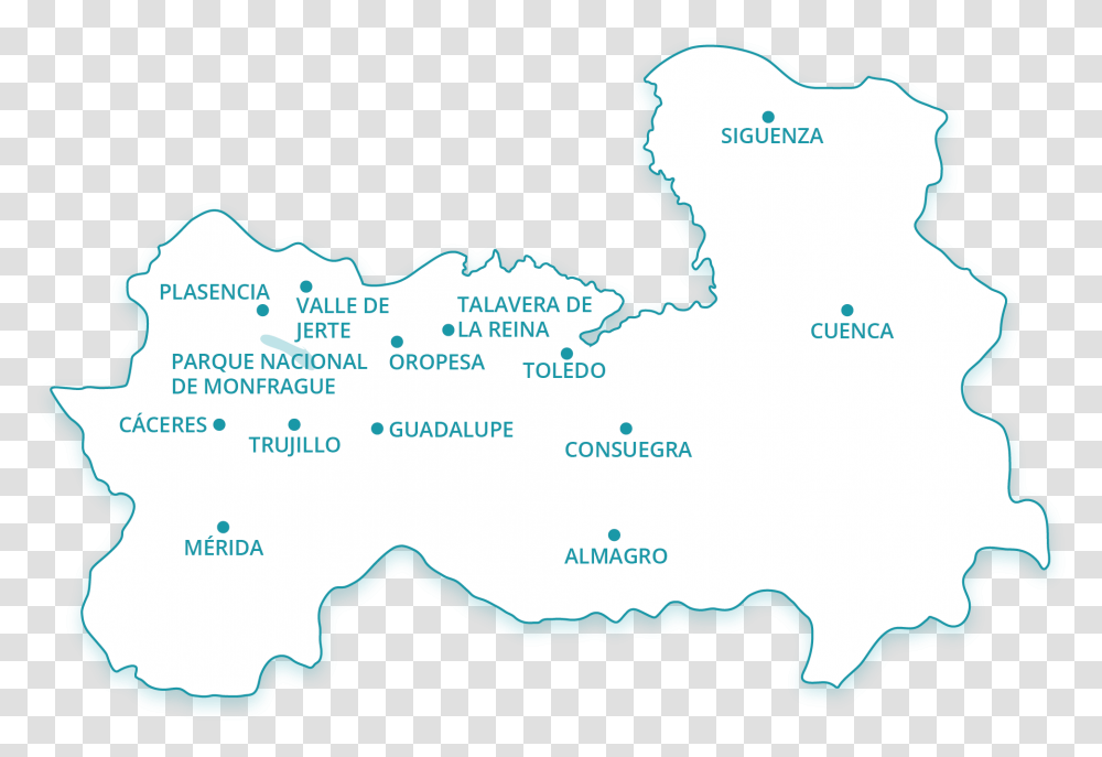 Extremadura Y Castilla La Mancha, Map, Diagram, Plot, Atlas Transparent Png