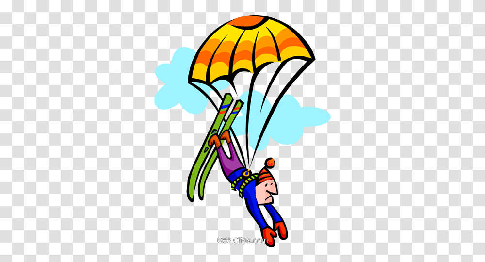 Extreme Sports Royalty Free Vector Clip Art Illustration, Parachute Transparent Png