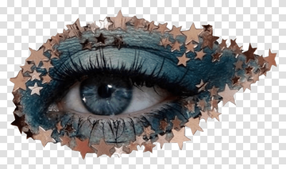 Eye Aesthetic Blue Stars Glitter Eye Aesthetic Niche Transparent Png