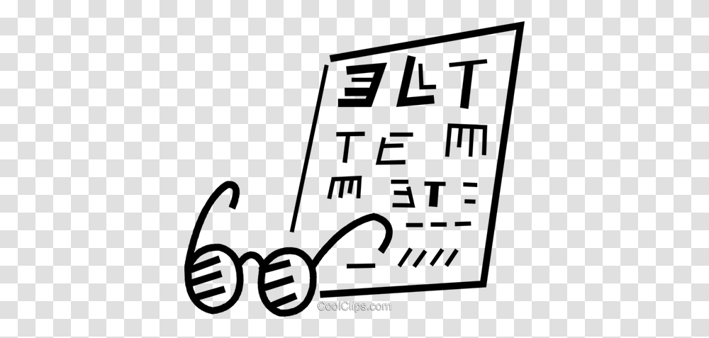 Eye Chart And Glasses Royalty Free Vector Clip Art Illustration, Number, Alphabet Transparent Png