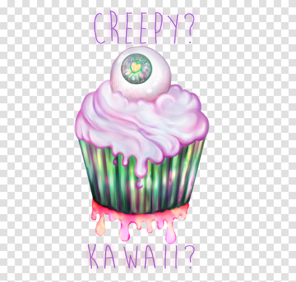 Eye Clipart Cupcake Kawaii Creepy, Cream, Dessert, Food, Creme Transparent Png