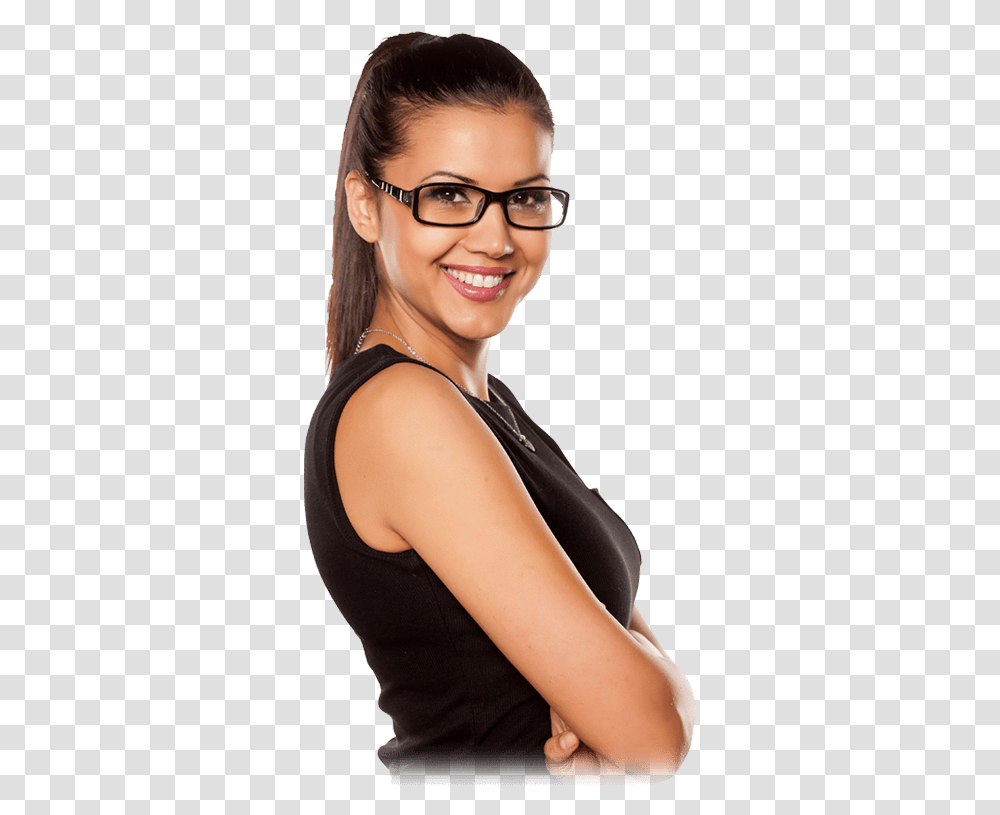 Eye Glasses Image Girl With Goggle, Person, Accessories, Face Transparent Png