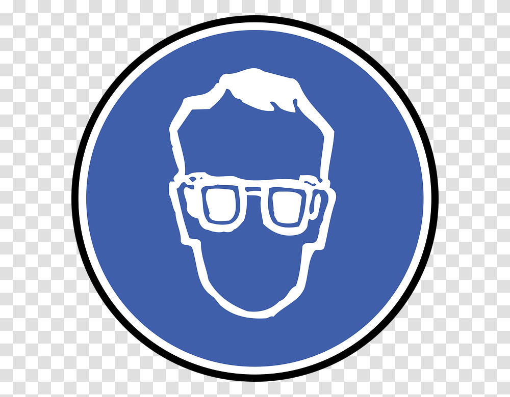 Eye Protection Glasses Face Man Sign Symbol Icon Safety Glasses Sign, Hand, Label, Word Transparent Png