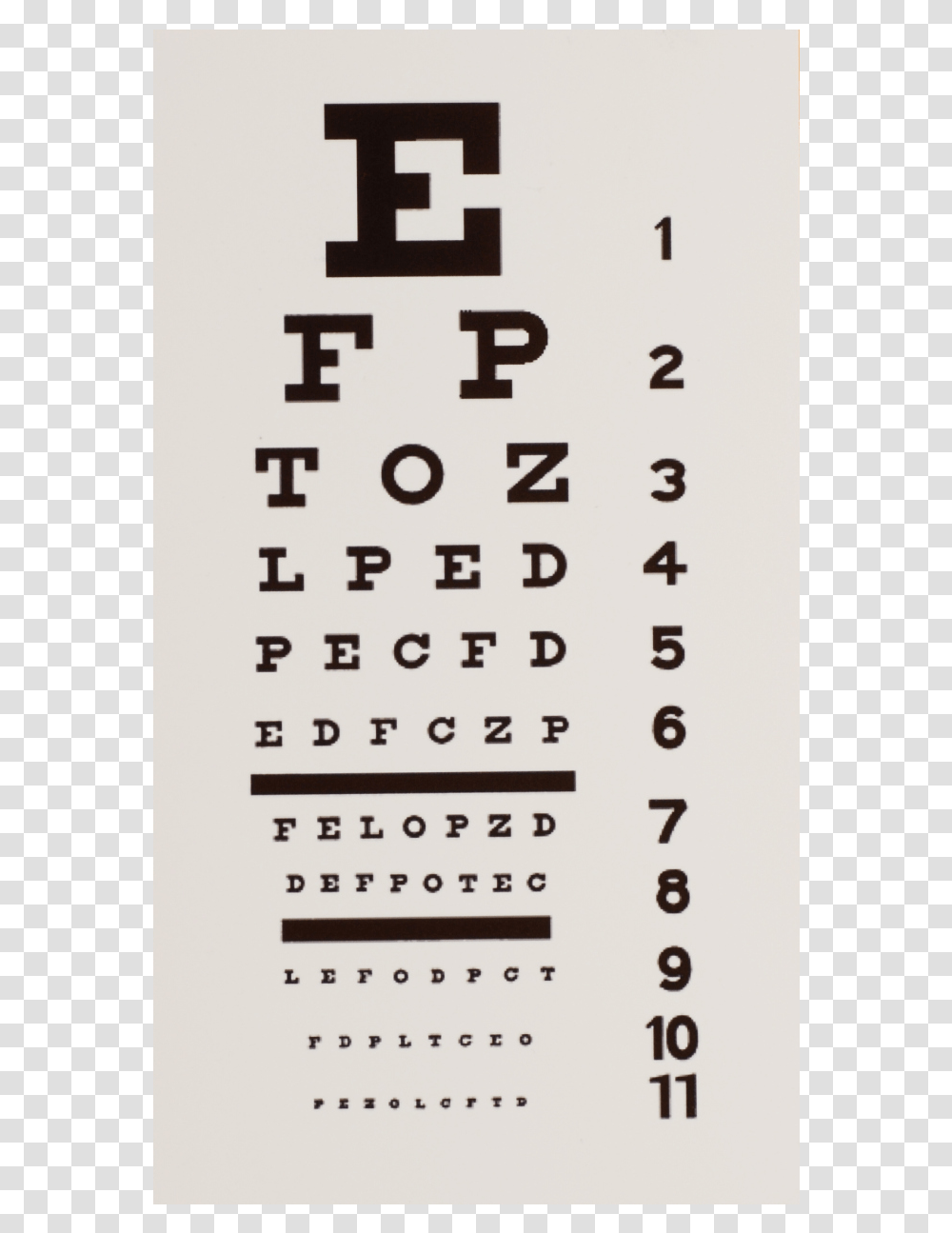 Eye Test Snellen Chart, Number, Calendar Transparent Png