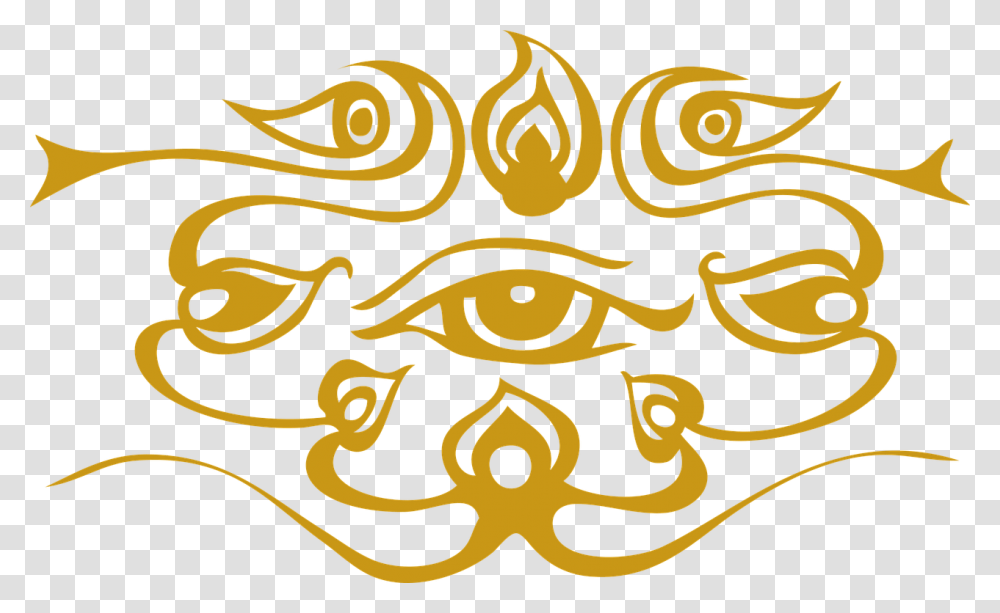 Eye Third Eye Flaming Eye Alllsehend Gold Design Third Eye, Label, Pattern, Floral Design Transparent Png