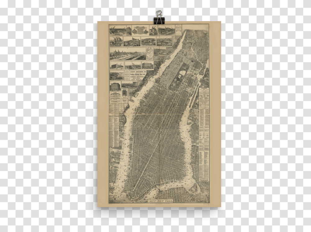 Eye View Map New York, Diagram, Plot, Atlas, Rug Transparent Png