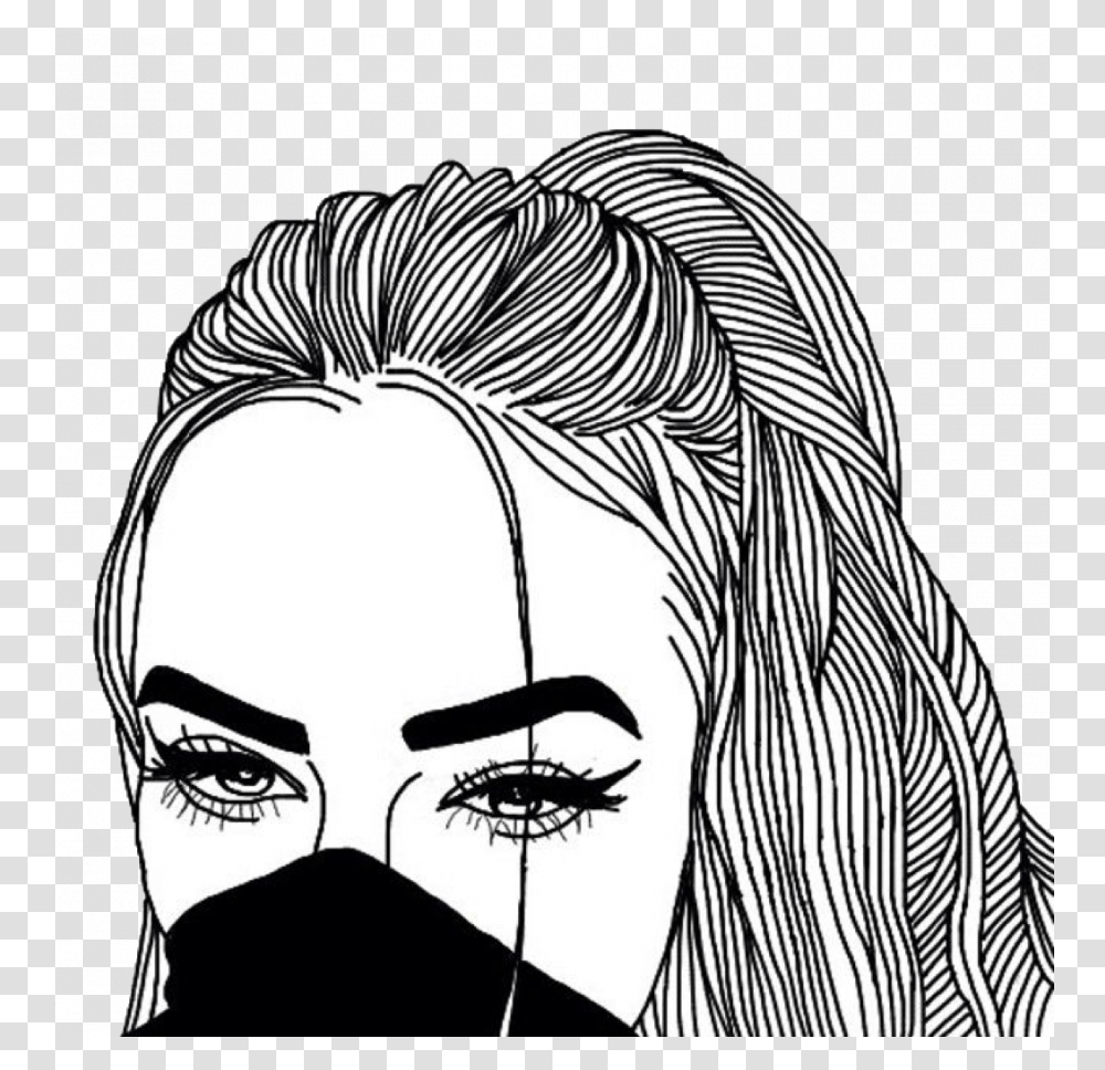 Eyes Drawing Cartoon And Parts Anime Step By Tutorial Outline Drawings Of Girl, Person, Face, Sketch, Zebra Transparent Png
