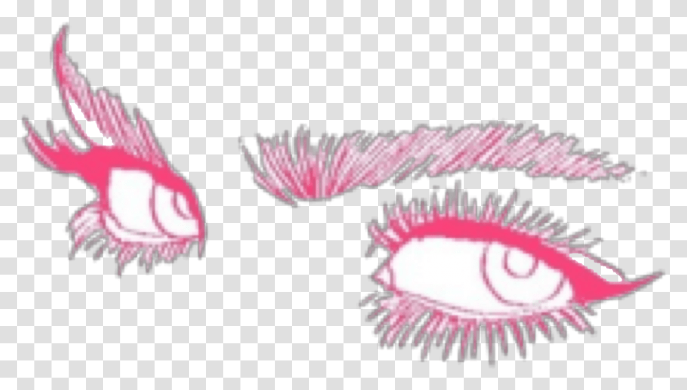 Eyes Pink Manga Anime Drawing Cute Girly Grunge Aesthet Eyes Aesthetic Tumblr Drawing, Interior Design, Animal, Sea Life, Teeth Transparent Png