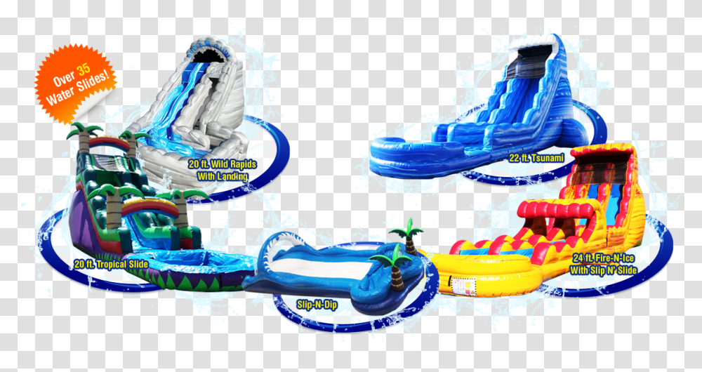 Ez Inflatables 22 Ft Water Slide, Astronaut, Amusement Park, Advertisement Transparent Png