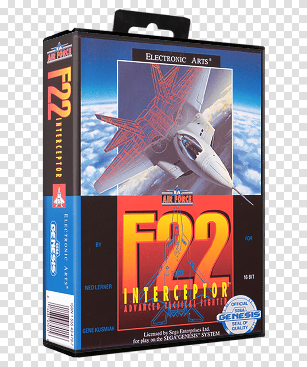 F 22 Interceptor Sega Mega Drive Cover, Poster, Advertisement, Monitor, Electronics Transparent Png