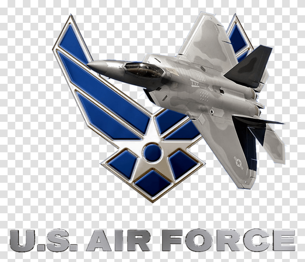 F 22 Raptor Logo Air Force Aim High, Airplane, Aircraft, Vehicle, Transportation Transparent Png