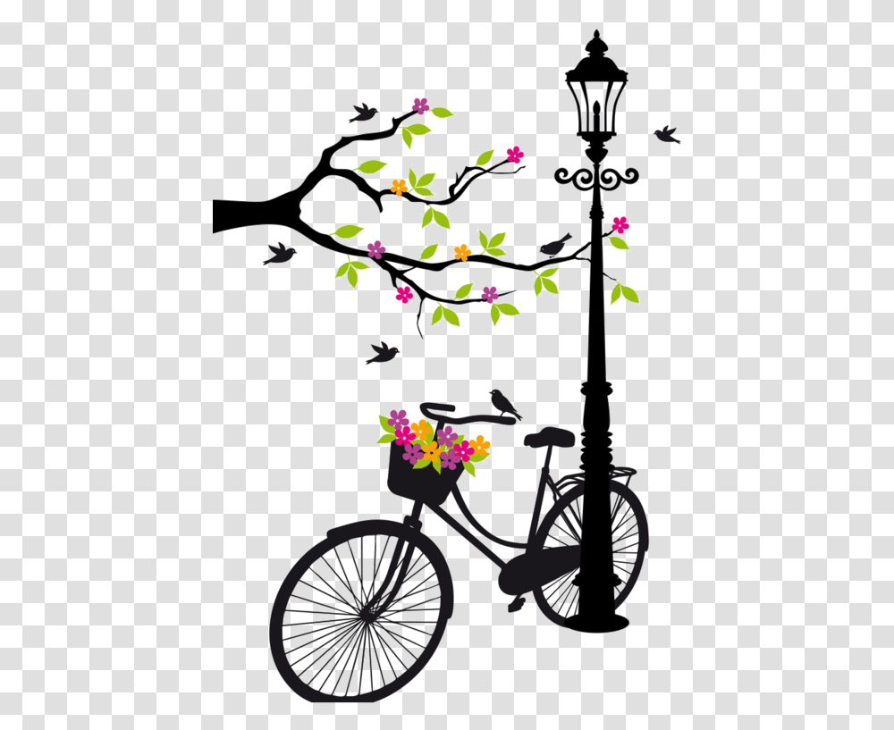 F E C Cycle With Flowers Drawing, Bicycle, Vehicle, Transportation, Bike Transparent Png