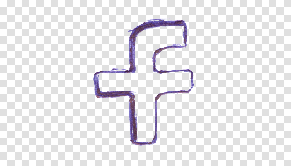 F Facebook Handwritten Pen Written Social Network Icon, Alphabet, Cross Transparent Png