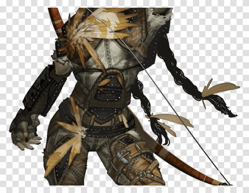 F Half Orc Ranger Royal Army Scout Longbow Battle Axe Dnd Half Orc Female, Person, Human, Samurai, Armor Transparent Png
