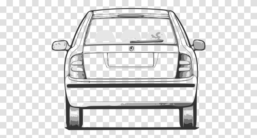 Fabia Car Back View Clip Art For Web, Bumper, Vehicle, Transportation, Drawing Transparent Png